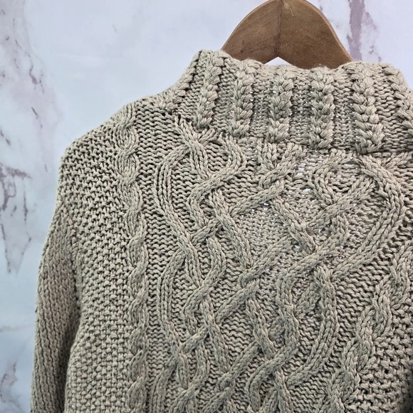 Clare Icelandic Design Sweater Womens Large Beige Silk Blend Full Zip Cardigan - Picture 7 of 11